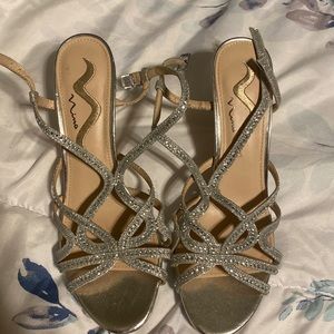 Nina Silver heels - Gently worn condition for one wedding!